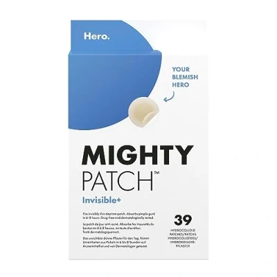Abbildung von Mighty Patch Invisible+ Pickel Patches von Hero Cosmetics, klare Hydrokolloid Pflaster zur Akne Behandlung, 39 Stück