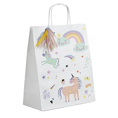 Abbildung von Folat Einhörner 68315 Kleine Tüten Unicorns &amp; Rainbows 6 Stück, Geblümt, Mehrfarben, Mittel