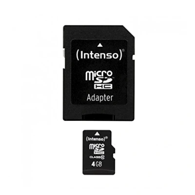 Abbildung von Intenso microSDHC 4GB Class 10 Speicherkarte inkl. SD Adapter, schwarz