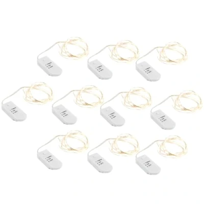 Abbildung von Ideen mit Herz LED Draht Licherketten, warmweiß, 20 LEDs, 1m lang, inkl. Timer, 10 Stück