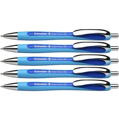 Abbildung von Schneider 3 Stück Kugelschreiber Slider Rave Blau pte Extra Large