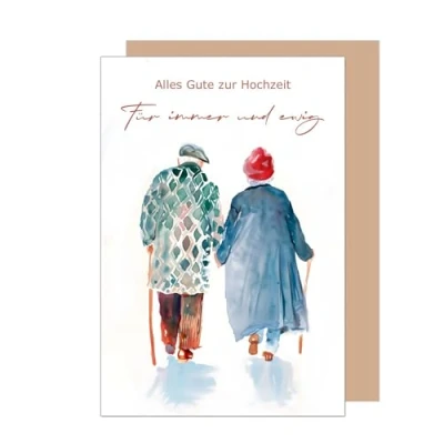 Abbildung von Edition Seidel Premium Glückwunschkarte zur Hochzeit mit Umschlag aus Kraftpapier. Hochzeitskarte Grußkarte Vermählung Just Married Wedding Für immer und ewig Mann Frau (H481 SW024)
