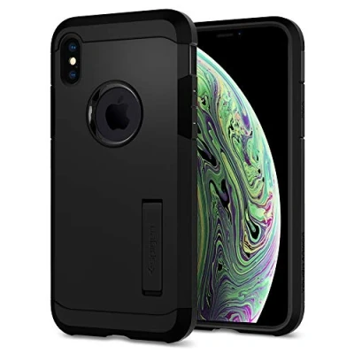Abbildung von Spigen Tough Armor Hülle Kompatibel mit iPhone XS und X Schwarz