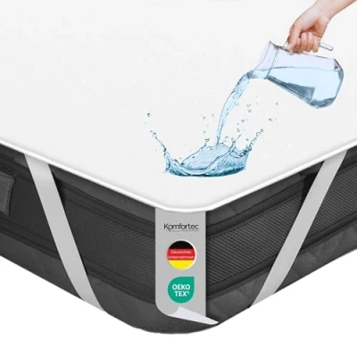 Abbildung von Komfortec Wasserdichter Matratzenschoner 90x200cm 2er Set Atmungsaktiv, Knisterfrei, Oeko TEX Zertifiziert Matratzen Inkontinenzauflage, Bequeme Passform Weiß