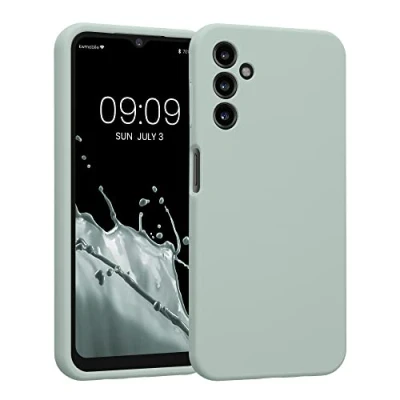 Abbildung von kwmobile Handyhülle kompatibel mit Samsung Galaxy A14 5G Hülle gummierte Handy Case aus Silikon in Cool Mint