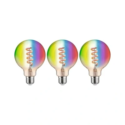 Abbildung von Paulmann 29165 Filament 230V Smart Home Zigbee LED Globe G95 E27 3x470lm 3x6,3W RGBW+ dimmbar Gold Leuchtmittel