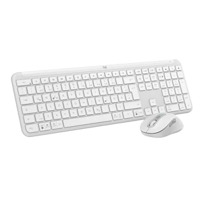 Abbildung von Logitech MK950 Signature Slim kabelloses Tastatur Maus Set, schlankes Design, leise tippen, Wechsel zwischen DREI Geräten, Bluetooth, mehrere Betriebssysteme, Windows und Mac, DEU QWERTZ Layout, Weiß