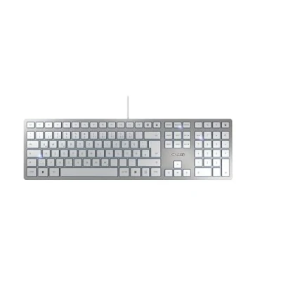 Abbildung von CHERRY KC 6000 SLIM, Ultraflache Design Tastatur, Deutsches Layout (QWERTZ), Kabelgebunden (USB A Anschluss), Leise Tasten, Langlebige Beschriftung, Silber