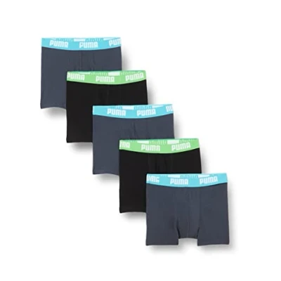 Abbildung von Puma Kinder Boxer Unterwäsche, Blau, 134 140 (5er Pack)