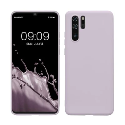 Abbildung von kwmobile Hülle kompatibel mit Huawei P30 Pro weiches TPU Silikon Case Cover geeignet für kabelloses Laden Lavendel