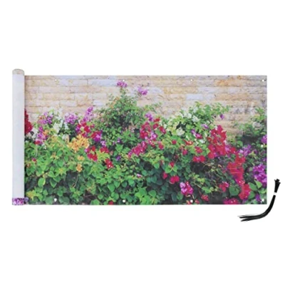 Abbildung von Maximex Balkon Sichtschutz, praktischer Sichtschutz mit farbenfrohem Mauerblumen Motiv, windschützende Sichtschutzplane hoher UV und Witterungsbeständigkeit, schnelltrocknend reißfest, 5 m
