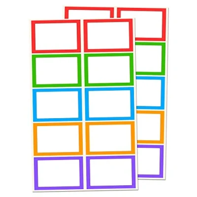 Abbildung von 250 Stück, Umzugsaufkleber Etiketten Selbstklebend Bunt 75 x 50 mm, 5 Farben