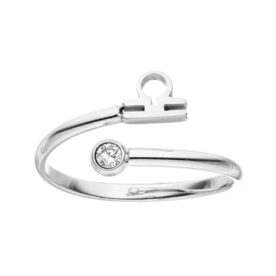 Abbildung von Purelei® Sternzeichen Ring Waage (Silber) Wasserfester Damenring aus langlebigem Edelstahl Verstellbare Ringe von Größe 50 bis 60 Modeschmuck für deinen individuellen Look