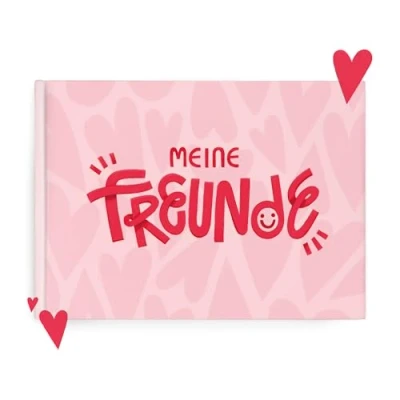Abbildung von mintkind Freundebuch Grundschule Herzen Kreatives Erinnerungsbuch mit Ausmalbildern, Fragen &amp; Platz für Fotos, Geschenk zur Einschulung Kinder