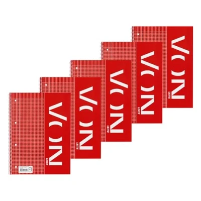 Abbildung von Leitz Collegeblock A4 kariert, 5er Pack, Notizblock mit 160 Seiten, 80 Blatt, Ideal für Studenten und Schüler, Rand links, 45740001