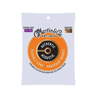 Abbildung von MARTIN Akustikgitarrensaiten, Flexible Core Custom Light 11/52, 98/2 Phosphor Bronze (MA535FX)