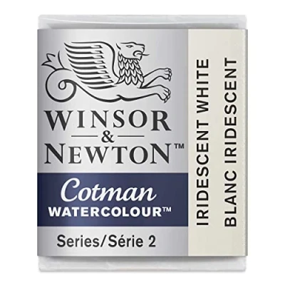 Abbildung von Winsor &amp; Newton 0301330 Cotman Metallic Aquarellfarbe Studio Wasserfarben, lebendige hochwertige Farben mit sehr guten Verarbeitungseigenschaften, 1/2 Napf Weiß