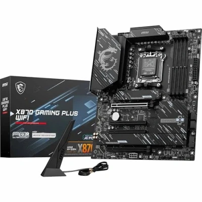Abbildung von MSI X870 Gaming Plus WiFi Mainboard, ATX Unterstützt AMD Ryzen 9000/8000/7000 Prozessoren, AM5 14+2+1 Duet Rail System, DDR5 8200+MT/s (OC), PCIe 5.0 x16 &amp; 4.0 x16, M.2 Gen5, Wi Fi 7, 5G LAN