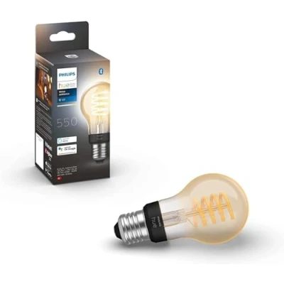 Abbildung von Philips Hue White Ambiance E27 Filament Lampe Einzelpack (550 lm), dimmbare LED für das Lichtsystem mit allen Weißtönen, smarte Lichtsteuerung über Sprache und App