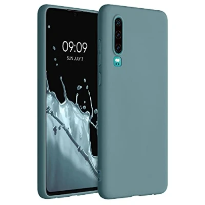 Abbildung von kwmobile Hülle kompatibel mit Huawei P30 weiches TPU Silikon Case Cover geeignet für kabelloses Laden Arctic Night