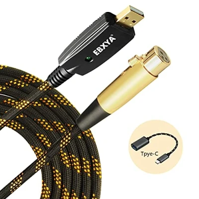 Abbildung von XLR USB Kabel EBXYA auf Buchse Mic Link Konverter für Computer Musikaufnahme Mikrofonkabel (3m/10ft)