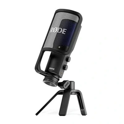 Abbildung von RØDE NT USB+ Professionelles USB Mikrofon für Profi Audioaufnahmen direkt auf dem Computer oder Mobilgerät, schwarz
