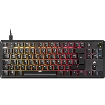 Abbildung von CORSAIR K70 CORE TKL RGB Mechanische Tenkeyless Gaming Tastatur Vorgeschmierte MLX Red v2 Linear Switches SOCD Zweischichtige Schalldämpfung ABS Keycaps QWERTZ DE Schwarz