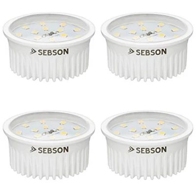Abbildung von SEBSON® LED Modul 5W ultra flach ø50x26mm für Einbaustrahler, warmweiß 3000K, 400lm, 230V, ersetzt GU10 MR16 Leuchtmittel, 4er Pack