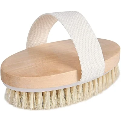 Abbildung von URAQT Trockenbürste, Rückenbürste Massagebürste Körperbürste Body Dry Brush Bürsten mit natürliche Borsten für Peeling Massage Verbessern die Durchblutung Cellulite