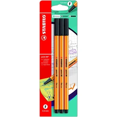 Abbildung von Fineliner STABILO point 88 3er Pack schwarz