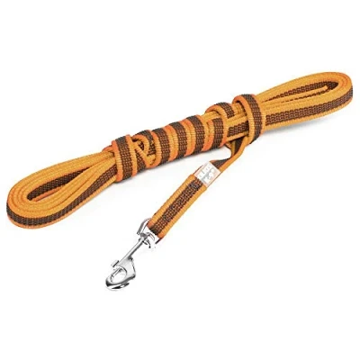 Abbildung von IDC Color &amp; Gray gumierte Leine, 14 mm x 5 m mit Schlaufe, Orange Grau