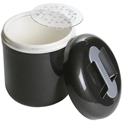 Abbildung von Tom Fox 4883 Kunststoff Eisbehälter, 4L Kapazität, 22cm x 24cm, Schwarz