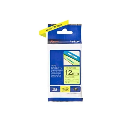Abbildung von Brother TZEC31 Original P touch Schriftband TZe C31 12 mm,(u.a.fürBrotherP touchPT H100LB/R, H105, E100/VP, D200/BW/VP, D210/VP) schwarz auf signalgelb