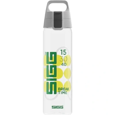 Abbildung von SIGG Tritan Trinkflasche Sportflasche Total Clear ONE MyPlanet Break Time kohlensäurehaltige Getränke Spülmaschinenfest, Auslaufsicher, Kratzfest BPA frei Sport Tennis Aufdruck 0,75L
