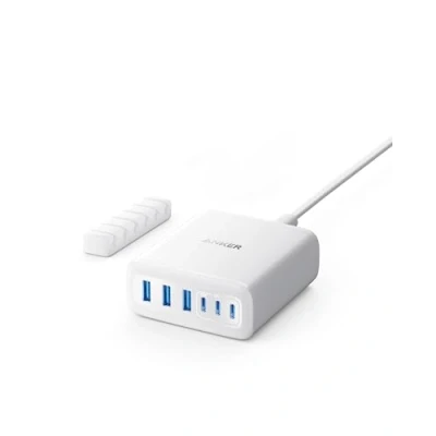 Abbildung von Anker USB C Ladegerät, 6 Port Ladestation mit 112W Ausgang Leistung, Für iPhone 16/16 Plus/16 Pro/16 Pro Max/15/14/13/12 Series, MacBook Air, Pixel, Galaxy, iPad, und mehr (Ohne Ladekabel)