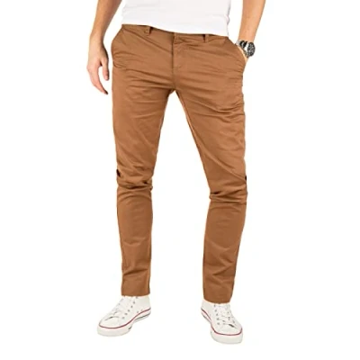 Abbildung von Yazubi Kyle Braune Chino Herren Hose Business Chinohose Für Männer Stretch Chinojeans, Braun (Camel Otter 181018), W34/L32
