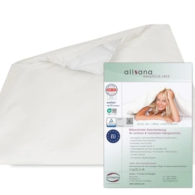 Abbildung von Allsana Allergiker Deckenbezug 240x220 cm Allergie Bettwäsche Anti Milben Encasing Milbenschutz für Hausstauballergiker allergendichter Zwischenbezug die Bettdecke TÜV geprüft