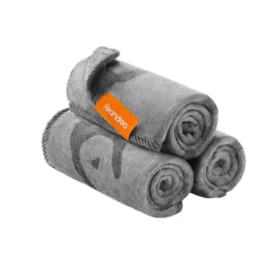 Abbildung von Feandrea Hundedecke, Katzendecke waschbar, 3er Set Haustier Decke, S, 73 x 63 cm, für Katzen und Minihunde, Flanell, Schutzdecke Sofa, schiefergrau PPB012G01