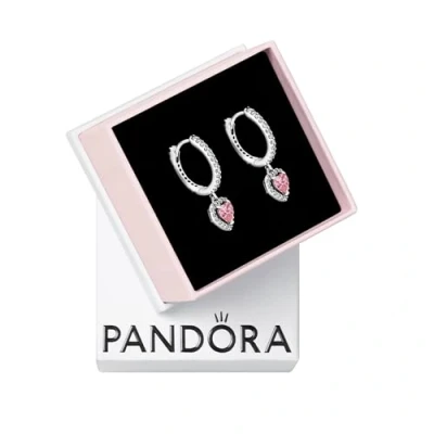 Abbildung von Pandora Sparkling HALO Heart HOOP Ohrringe, Damen, Größe: One Size, Sterling silver