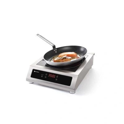Abbildung von HENDI Induktionskocher Profi Line digital 39 x 12 cm elektrisch 3500 W, Gastro Edelstahl Kochplatte Induktionsherd