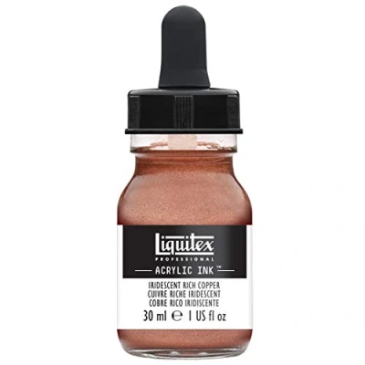 Abbildung von Liquitex 4260230 flüssige Professional Acrylfarben Ink, Tusche, 30 ml, hochpigmentierte Airbrushfarbe, lrisierendes sattes kupfer