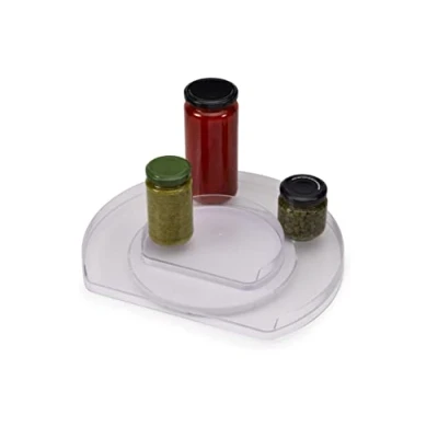 Abbildung von Joseph FridgeStore 360º Lazy Susan Drehbarer Etagen Kühlschrank Organizer Drehteller zur Aufbewahrung von Lebensmitteln, strukturierte Oberfläche, rutschfester Boden, BPA frei