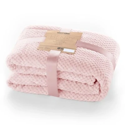 Abbildung von DecoKing Kuscheldecke 220x240 cm rosa Decke Microfaser Wohndecke Tagesdecke Fleece weich sanft kuschelig skandinavischer Stil pink Puder Henry