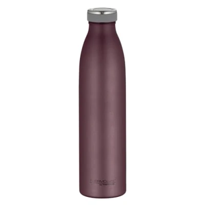 Abbildung von THERMOcafé by THERMOS TC BOTTLE burgundy mat 0,75l, Edelstahl Isolierflasche kohlensäurefest, 12h heiß 24h kalt, Auslaufsicher, für Schule, Unterwegs &amp; Büro