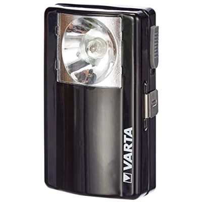 Abbildung von VARTA Taschenlampe LED inkl. 1x 3R12 Superlife Batterie, Palm Light, Taschenleuchte, Flachleuchte mit praktischem Befestigungsclip, Schiebeschalter