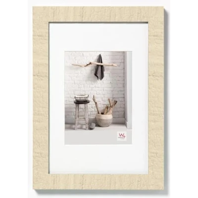 Abbildung von walther design Bilderrahmen cremeweiss 30 x 40 cm mit Passepartout, Home Holzrahmen HO040W