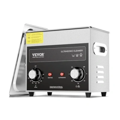 Abbildung von VEVOR 3L Ultraschallreiniger mit Heiztimer und Korb professionelle digitale Schallkavitationsmaschine, 120 W Reinigungsmaschine für Uhreninstrumente Brillen Münzen Metallteile Werkzeuge Silber