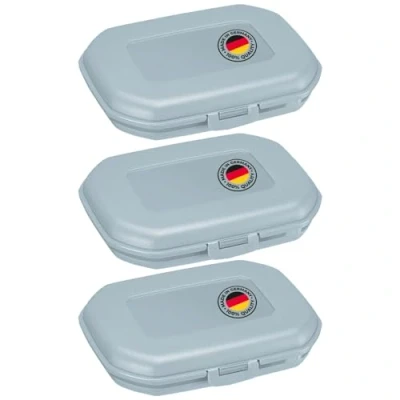 Abbildung von Westmark 3 Brotdosen/Snackboxen Mini 300 ml, mit Klick Verschluss, Höhe: je ca. 3,7 cm, Kunststoff, Blau, 235122EB