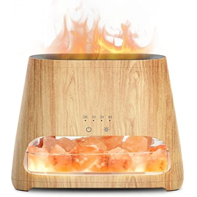Abbildung von SALKING 2 in 1 Aroma Diffuser &amp; Salt Range Pakistan Leuchte, Flammeneffekt Diffusor für ätherische Öle, Kühler Nebel Luftbefeuchter mit 3 Helligkeit, 150ml