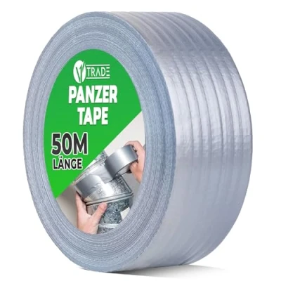 Abbildung von V1 TRADE Panzertape Wasserfest 48 mm x 50 m Silber Gewebeband Panzerband Extra Stark Gewebeklebeband Duct Tape Wasserdichtes Klebeband Panzer Band
